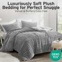 Intelligent Design Twin Comforter Set, Cozy Plush Bedding, Microfiber Reverse, 2 Piece, Lightweight, Super Soft Ribbed Velvet Comforter 1 Sham, All Season Fluffy Bed Set, Avril, Twin/Twin XL Grey