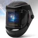 VILSIN Auto Darkening Welding Helmet, Large Viewing True Color with Side View Welding Hood, 180Panoramic View,5 Arc Sensor Wide Shade 3/4-8/9-14 Welder Mask for TIG MIG ARC Grinding Plasma,Black