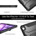 Soke Case for iPad Air 11-inch M3/M2 (2025/2024), iPad Air 5th/4th Generation 10.9-inch (2022/2020), with Built-in Screen Protector and Kickstand, Rugged Full Body Protective Cover - Black