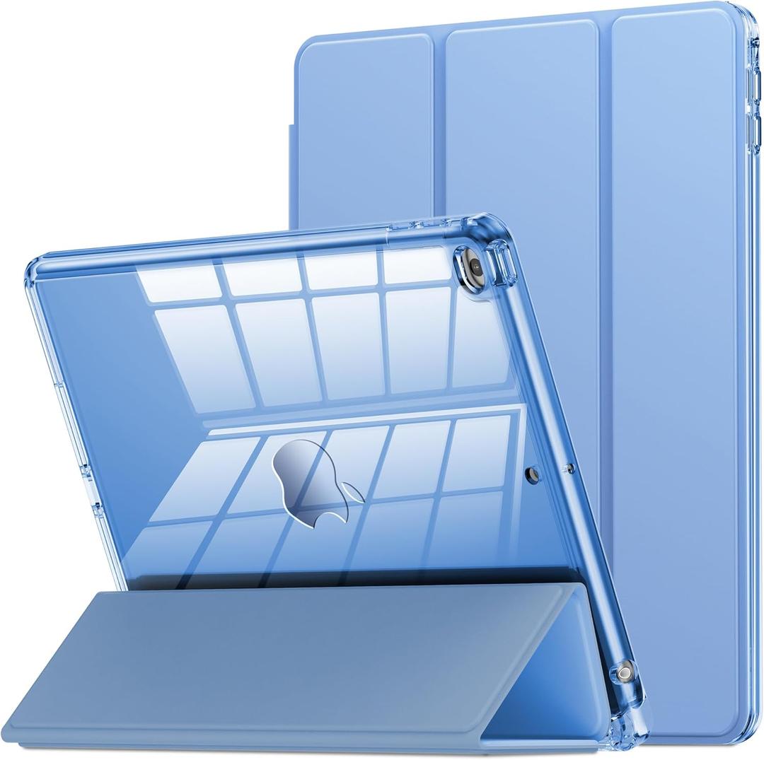 INFILAND Case for iPad 6th / 5th Generation (2018/2017) iPad 9.7 Inch case, iPad Air 2, Slim Stand Crystal Clear Protective Smart Cover Auto Wake/Sleep (Blue)