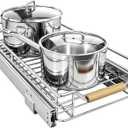 Pull out Cabinet Organizer, 9"W X 21"D, Heavy Duty Smooth Sliding Under Cabinet Shelves for Pots and Pans, Full-Extension Roll out Drawers, Slide out Organization for Home Kitchen Pantry