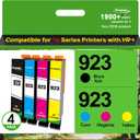 Compatible Ink Cartridges Replacement for HP 923 Ink Cartridges, (Without Chip) 4-Pack Black Cyan Magenta Yellow, Work for OfficeJet Pro 8120e 8125e 8130e 8135e 8138e 8139e Printers