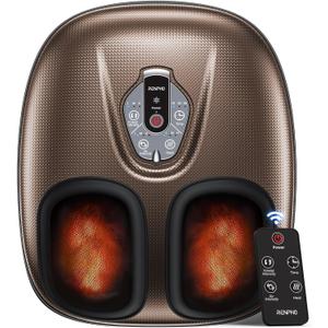 RENPHO Foot Massager Machine with Heat [2026 Upgraded], Shiatsu Foot Massager for Plantar Fasciitis, Birthday Gifts for Women Men, Cordless Control, Best Gifts for Women/Mom/Wife, Brown