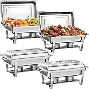 4 Pack Chafing Dishes for Buffet