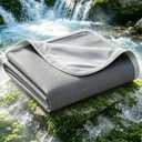 EMME Breathable Cooling Blankets for Hot Sleepers, Summer Blanket Twin/Full Size for Bed, Thin Light Throw Blanket for Couch Sofa, Double-Sided Keep Body Cool, Cold Blankets Night Sweats Dark Grey