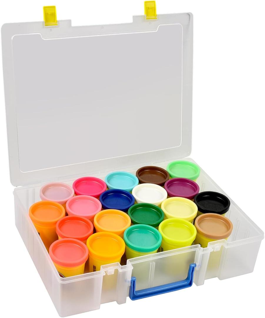 Case for Play-Doh Modeling Compound 20-Pack Case of Colors 3-Ounce Cans,Storage Box Organizer Container Holds 32-Pack of 1-Ounce Modeling Compound for Kid Party Favors(Box Only)
