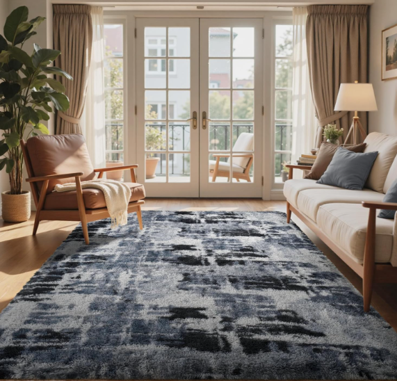 5x7 Ft Large Shag Rugs for Bedroom Living Room, Tie Dyed Ultra Soft Fluffy Furry Area Rug for Indoor Floor, Aesthetic Carpet for Home Decor (Blue)
csXNX5VvHpC