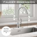 Touchless Pull Down Kitchen Sink Faucet, Brushed Nickel Activated Smart Motion Sensor Kitchen Faucet Single Handle, Stainless Steel Hands Free Faucet with Sprayer for Kitchen Sink