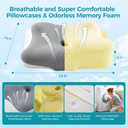 BDEUS Sleep Apnea Pillow, Cervical Neck Pillow for Pain Relief, Ergonomic Side Sleeper Pillow for Adults, Orthopedic Contour Memory Foam Pillow for Neck Support, Anti Snore, Cooling, Grey
