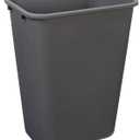 Amazon Basics Lightweight Rectangular Commercial Office Wastebasket, 10 Gallons, Grey