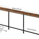 CHOEZON 78.7'' Narrow Console Table with Power Outlet 7.1" Skinny Sofa Table, Long Behind Couch Table with Charging Station, Entryway Table for Hallway, Living Room Rustic Brown and Black TXG20UBF, 78.7*7.1*32.3in