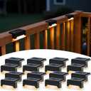 SOLPEX Solar Deck Lights, Solar Step Lights for Outside Waterproof Led Stair Light for Outdoor Fence, Balcony, Patio, Railing, Front Porch, Yard and Pathway(16pack Warm White) (Black)