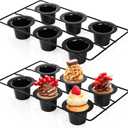 2 Pack Popover Pans, 12 Cups Nonstick Muffin Cupcake Pan, Carbon Steel Round Cheesecake Tin Bakeware Mould for Oven Baking, Muffins, Quiches, Pudding Cakes, Halloween Christmas