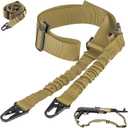 Adjustable Two Point Sling - Durable Nylon Rope for Rifle Sling Strap, 2 Point Shoulder Strap with Metal Hook | Multipurpose GunSling for Outdoor Hunting, Shotgun & Camera (Standard, Tan)