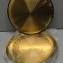 Thenshop 8 Pieces 12 Inch Pizza Pans Bulk Stainless Steel Sets Round Bakeware Pizza Trays for Oven Kitchen Baking Home Restaurant Safe Sturdy Reusable Easy Clean(Gold)