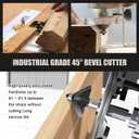 3 x 45 Degree Router Bit, Chamfer Router Bit 1/4 inch Shank, 1/4" Bevel Length and 4.5mm Cutting Height with an Angle of 45 Degrees for Angled Edges Woodworking