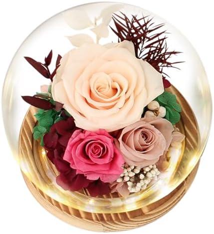 Regalo Flor Preserved Roses & Fresh Flowers Bouquet – Gift for Women, Roses that Last Forever, Flowers for Delivery Prime, Champagne Roses – Birthday, Mother’s Day & Christmas