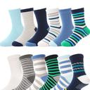 ANTSANG Baby Boys Grips Socks Kids Toddlers Infants Non Slip/Anti Skid Crew Cotton Socks 9-14Y
