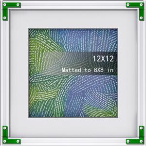 12x12 Aluminum Picture FrameBlack Metal 12 x 12 Square Poster Frame with Mat 12x 12,8x8 Photo,12 x 12 High End Frame Matted to 8x8 PrintModern Art and Industrial, Wall Home Decor(Silver)