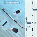 Boat Hooks for Docking,Telescoping Boat Hook,Sturdy and Lightweight Push Pole for Boat Accessories, 12ft-Silver