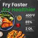 CHEFMAN 2 Qt Mini Air Fryer Digital Space-Saving Compact Air Fryer with Nonstick and Dishwasher Safe Basket, Quick & Easy Meals in Minutes, Features Digital Timer and Shake Reminder Black
