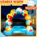 8FT Inflatable Beach Ball Arch for Summer Inflatables Outdoor Decorations Colorful Blow Up Archway Built-in 5 LED Lights Birthday Party Supplies for Pool Beach Luau Yard Lawn Garden Photo Backdrop