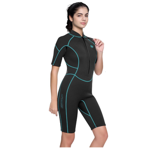 Womens Wetsuit Shorty, 3mm Front Zipper Neoprene Diving Suits for Diving Snorkeling Surfing Swimming M