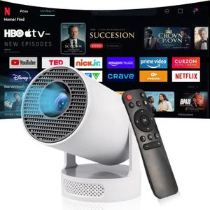Mini Projector, HY300Ultra Portable Projector with WiFi 6 and Bluetooth 5.4, 4K Support,5W Soundbase Speaker, Android11.0, 180 Rotation, Compatible with TV Stick Smartphone HDMI