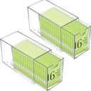 2 Pack Tea Bag Drawers Organizer - Clear Plastic Drawer Tea Bag Holder; Stackable & Portable, Wider Size, Well-Organized Storage for Tea Bags & Kitchen Essentials