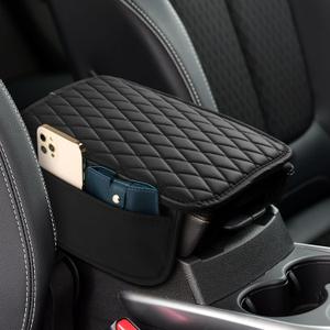 Center Console Cover for Toyota RAV4 RAV-4 Accessories 2019-2025 2026 Car Armrest Arm Rest Cover Middle Console Pad Protector Leather (Black)