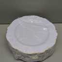 WDF 60pcs Gold Plastic Dinner Plates -10.25 Inch Baroque White and Gold Plates Fancy Plastic Plates for Upscale Bridal Shower & Wedding & Birthday