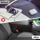 Car Seat Gap Filler with Pockets Leather Car Seat Organizer Automotive Accessories Front Seats Adjustable Gap Filler for Phones Glasses Keys Cards Black