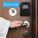 TTRWIN Key Lock Box, Resettable 4 Digit Combination Spare Key Safe LockBox, Waterproof Key Storage Security Lock Box Hide 5 Keys, Wall Mounted Lock Box for Outside, Home, Office, Garage, Black, 2 Pack