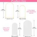 Putros Metal Arch Stand with Cover Set of 2 White Spandex Fitted Wedding Arch Cover and Round Top Chiara Backdrop Stand for Birthday Party Baby Shower Decoration 7.2FT, 6FT