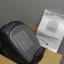 Amazon Basics Oscillating Ceramic Space Heater, Portable Fast Heating Indoor Solution, With Overheat and Tip-Over Protection, Thermostat, 1500W, 7.52"D x 6.34"W x 9.45"H, Black