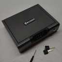 Biometric Gun Safe for Pistols 3-Ways unlock Fingerprint Digital PIN Key Unlock Handgun Safe with Sound, Lock box for Cloakroom living room Bedroom Nightstand and Car BILLCONCH