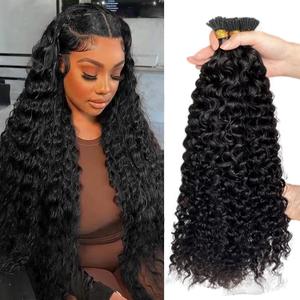 Curly I Tip Pre Bonded Human Hair Extensions Nail Tip Italian Keratin Fushion Hairpiece for Women 100 Strands Per Package Water Wave I Tip Hair Extension 100 Strands/Pack 50g Curly I Tip Pre Bonded Human Hair Extensions Nail Tip Italian Keratin Fushion Hairpiece for Women 100 Strands Per Package Water Wave I Tip Hair Extension 100 Strands/Pack 50g