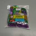 Winlyn 144 Pcs Mardi Gras Party Accessories Set Bulk Mardi Gras Bead Necklaces Masquerade Mardi Gras Coins Temporary Tattoos Rubber Bracelets for Mardi Gras Parade Masquerade Party Dcoration