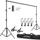 SLOW DOLPHIN Photo Video Studio 12ft (W) x 10ft (H) Heavy Duty Adjustable Photography Backdrop Stand Background Support System Kit with Carry Bag