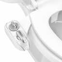 LUXE Bidet NEO 320 Plus - Warm Water, Dual Nozzle, Non-Electric Bidet Attachment for Toilet Seat, Patented Slide-In Install, 360 Self-Clean, EZ-Lift to Clean, Feminine & Rear Wash (Chrome)