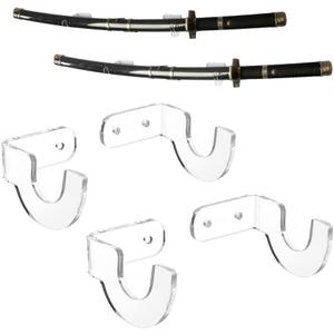 WANLIAN Wall-Mounted Sword Display Stand, Holder, Hook - Supports All Swords - 2 Pack