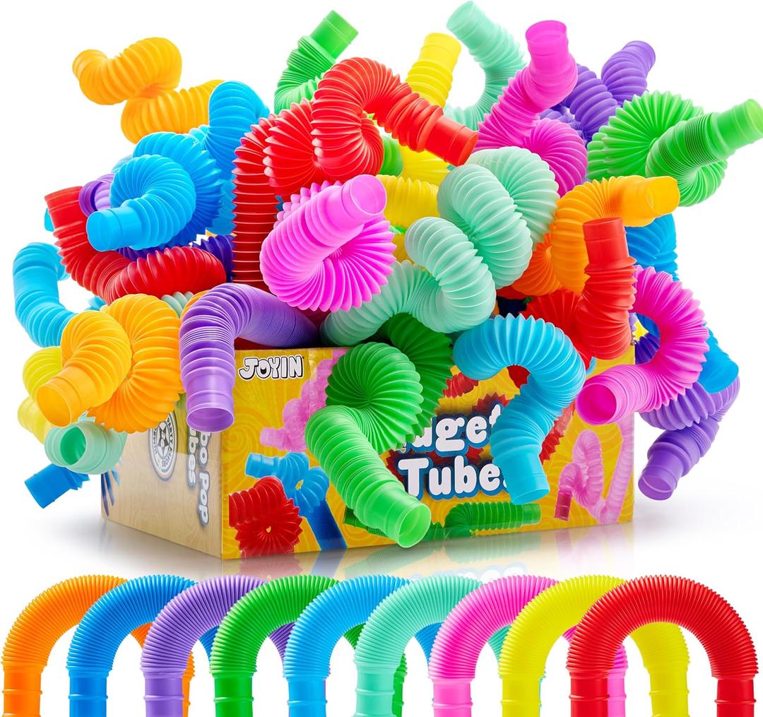 JOYIN 9 Pack Pop Tubes, Sensory Toys (Large) Fidget Toys Party Favors - 9 Colors, Creativity Learning & Fun for Toddler Kids - Perfect for Party, Goodie Bags Stuffers, Classroom School Reward JOYIN 9 Pack Pop Tubes, Sensory Toys (Large) Fidget Toys Party Favors - 9 Colors, Creativity Learning & Fun for Toddler Kids - Perfect for Party, Goodie Bags Stuffers, Classroom School Reward