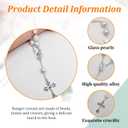 4 x Ziciner 1 PCS Car Rosary for Rearview Mirror, Personalized Blessing Rear View Mirror Hanging Decors, Auto Rearview Mirror Rosary Pendant, Car Interior Hanging Accessories (White)