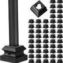 Dunzy Iron Baluster Shoes Flat Shoe with Screw Set Suitable for 5/8 Inches Round Staircase Balusters Metal Baluster Hardware Shoes Spindle Railing Indoor Outdoor Handrail (64 Pcs)