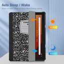 Case for Amazon Kindle Fire HD 8 Tablet 8"(12th/10th Generation, 2024/2022/2020 Release) & HD 8 Plus, Multi-Angle Slim Smart Shell Stand Cover with Auto Wake/Sleep, Composition Book Black