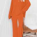Viottiset Women's 2 Piece Outfits Sweatsuit Knit Long Sleeve Sweater Wide Leg Pants Loungewear (S)