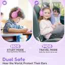 Acer Kids Bluetooth Headphones, 85/94dB Volume Limiter, Foldable Wireless Over-Ear Headphones for iPad, Travel, 60H Playtime, Bluetooth 6.0, Built-in Mic, Pink, OHR668