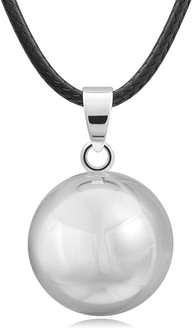 EUDORA Harmony Bola Ball Necklace Pregnancy Chime Bola Pendant, 45" or 30" Long Chain for Mother