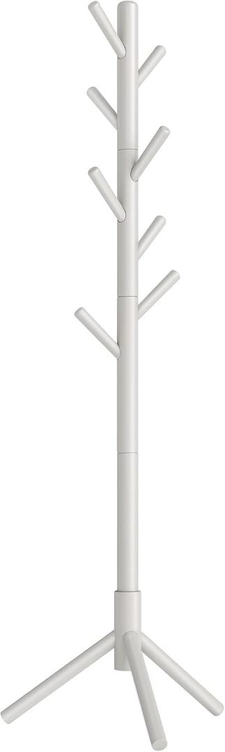 VASAGLE Solid Wood Coat Rack, Free Standing, Tree-Shaped, with 8 Hooks