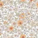 VEELIKE Peach Floral Wallpaper Peel and Stick Vintage Ditsy Daisy Peel and Stick Wallpaper for Bedroom Nursery 17.7''x118'' Removable Wallpaper Floral Contact Paper for Cabinets Drawers Walls (17.7" x 118")